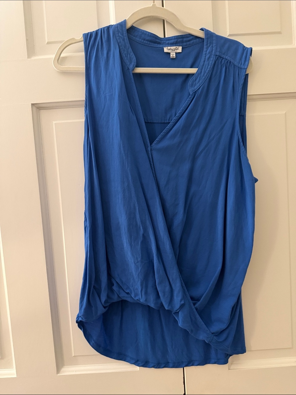 Splendid Royal Blue Sleeveless Wrap-Front Camisole